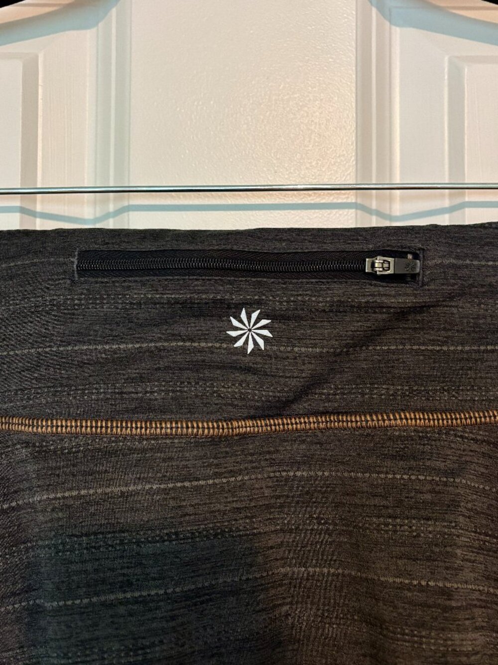 Athleta Black Layered Mini Skort with Subtle Brown Stitching • Size S - Picture 3 of 4